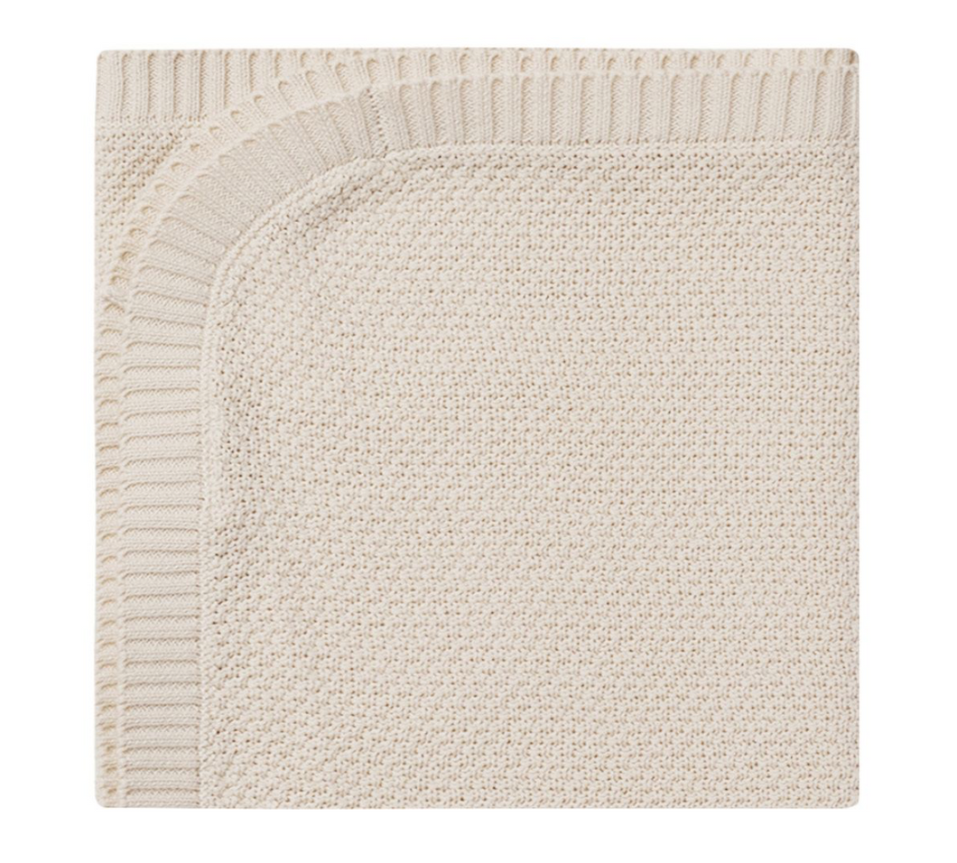 QUINCY MAE KNIT BABY BLANKET | NATURAL