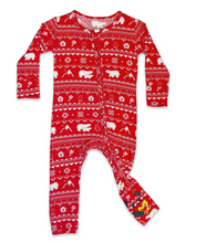 Load image into Gallery viewer, POLAR ISLE  RED BAMBOO CONVERTIBLE FOOTIE | BELLABU BEAR