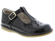 Load image into Gallery viewer, FOOTMATES SHERRY T STRAP IN BLACK PATENT