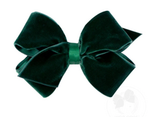Load image into Gallery viewer, SMALL CLASSIC VELVET HAIR BOW GREEN | MORE COLORS
