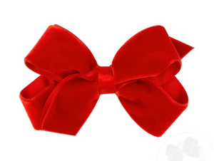 SMALL CLASSIC VELVET HAIR BOW GREEN | MORE COLORS