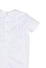 Load image into Gallery viewer, BABY BOY WHITE SMOCK ROMPER |  LULI &amp; ME