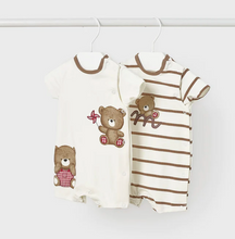 Load image into Gallery viewer, MAYORAL SUSTAINABLE 2 PC COTTON ROMPERS | CACAO