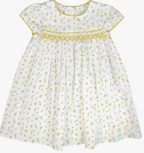 Smock Dress Wild Bees and Floral Print Smock Dress Wild Bees and Floral Print