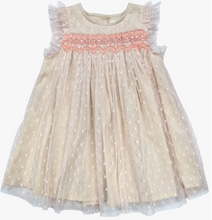 Load image into Gallery viewer, HAND SMOCKED POLKA DOTS NET DRESS | ALBETTA