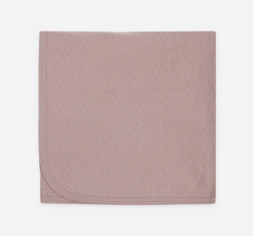 POINTELLE BABY BLANKET IN LILAC | QUINCY MAE