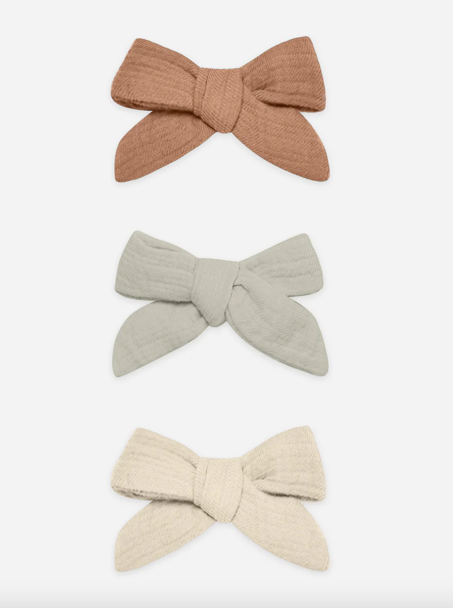 QUINCY MAE ADORABLE BOW CLIPS | CLAY PISTACHO & NATURAL