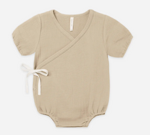 Load image into Gallery viewer, BABY WOVEN WRAP ROMPER | LATTE | QUINCY MAE