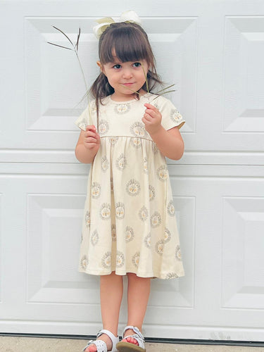 QUINCY MAE SHORT SLEEVE LIONS DRESS