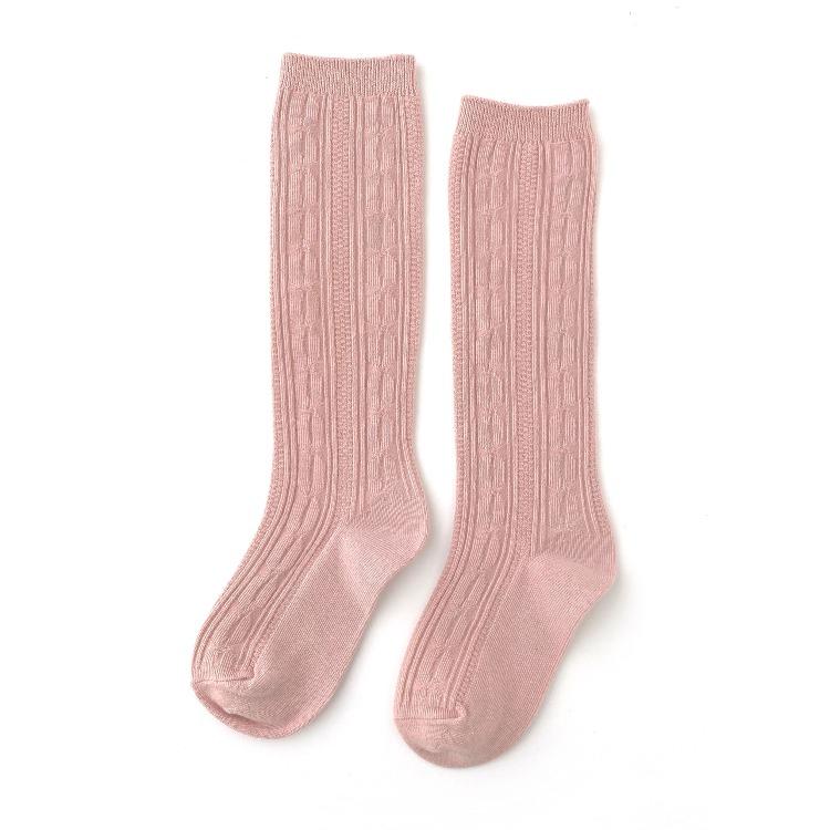 LITTLE STOCKING BLUSH CABLE KNIT KNEE HIGH | MORE COLORS