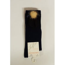 Load image into Gallery viewer, KNEE HIGH WITH POM POM IN NAVY | CARLO MAGNO