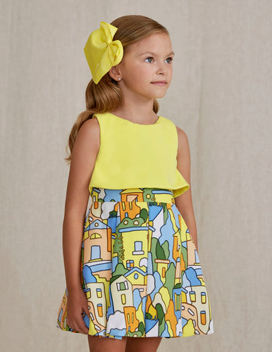 COMBINED CREPE DRESS IN YELLOW | ABEL & LUNA