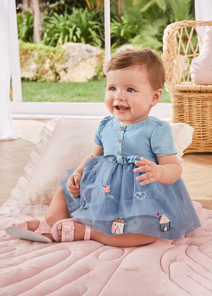 Buy Enfance Core Sleeveless All Over Heart Printed Denim Dress Dark Blue  for Girls (12-24Months) Online in India, Shop at FirstCry.com - 15797205