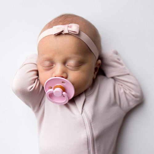 KYTE BABY ZIPPERED FOOTIE IN BLUSH