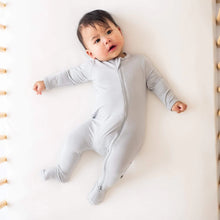 Load image into Gallery viewer, KYTE BABY ZIPPERED FOOTIE IN STORM