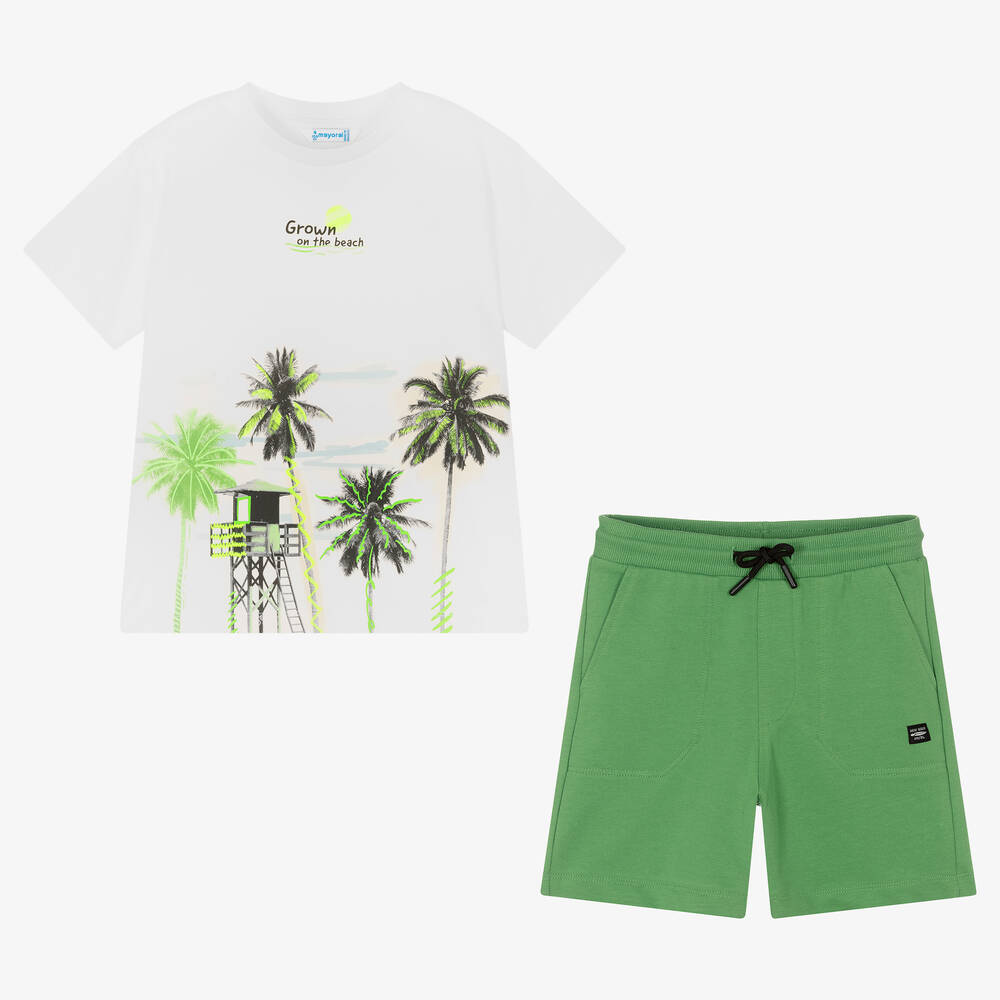 BOYS WHITE AND GREEN SET | MAYORAL