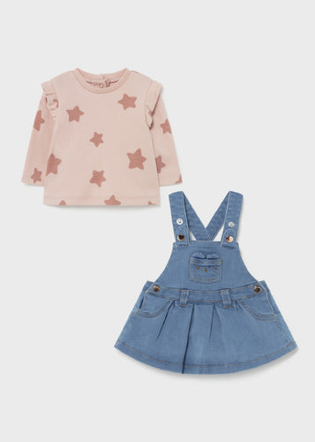 Mayoral Baby Girl Overall Skirt Set