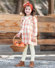 Load image into Gallery viewer, BURNT SIENNA PLAID GIRL DRESS